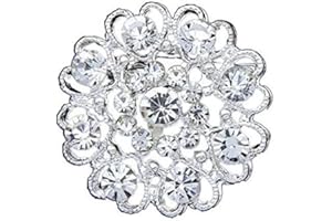Jays Jewellery - Heart Womens Fashion Rhinestone Flower wedding Bridal Brooch Pin