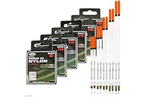 DNA Leisure 10 x New NGT Unloaded Fishing Clear Wide Tip Waggler Floats + 60 NGT Hooks to nylon Sizes 8-18 …