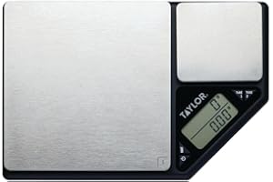 KitchenCraft Digital Kitchen Scale Dual Platform, Taylor Pro Professional Standard, Precision Accuracy and Tare Function, Brushed Stainless Steel, 5kg Capacity Black/Silver