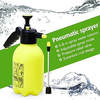 PATHONOR 2L Arrosoir à Pression avec Lance Équipée/Buse Réglable, Pulvérisateur Pneumatique Préalable Grande Capacité de l'Eau/Engrais/Pesticides, Jaune Fluo