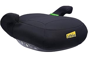 Jovikids Car Booster Seat, i-Size R129, 125-150 cm (6–12 Years), Seat Belt Guide, Lightweight, Removable/Machine-Washable Cover - Black