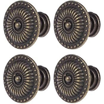 10 Stück Antike Bronze Blume Runde Griff Küchenschrank Schranktür