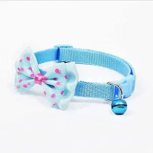 Dog Trust Blue Bow Tie Collar for Dog Cat Puppies & Kittens Adjustable Buckle Suitable for Puppy Color May Vary