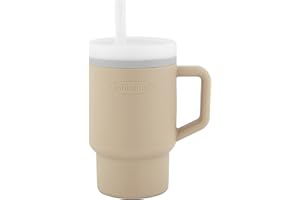 INFANTINO Ma Première Tasse – Adorable Tasse 255ml avec Paille Antifuite et Poignée Adaptée aux Tout-Petits, Favorise l'Hydratation, Facile à Nettoyer, Sable