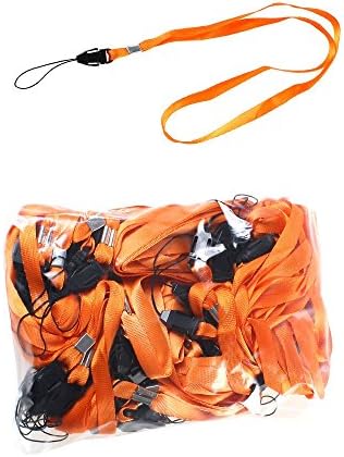 50 Pieces Orange Neck Strap Lanyard LO001 Ideal for Name and ID Tags
