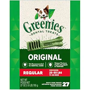 Greenies Dental Chews for Dogs, Regular, Pack of 27