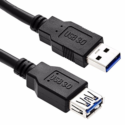 GizzmoHeaven 0,5M USB 3.0 Verlängerung Kabel A Stecker auf A Buchse SuperSpeed Verlängerungskabel Erweiterungskabel Female Cable Schwarz - 0,5 Meter
