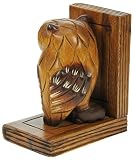 Eulen Buchstützen x 2 : Handgeschnitzte hölzerne tierische Verzierung : Qualitätsweihnachtsgeschenk für Männer u. Frauen : Traditionell Handgefertigt aus Holz: Haus Dekoration - 5