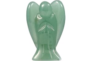 ‎AMOGEELI Amogeeli Grüner Aventurin Stein Handschmeichler Kristall Engel Figur, Mini Schutzengel Deko Heilstein Taschen Glücksengel Glücksbringer für Frieden und Liebe