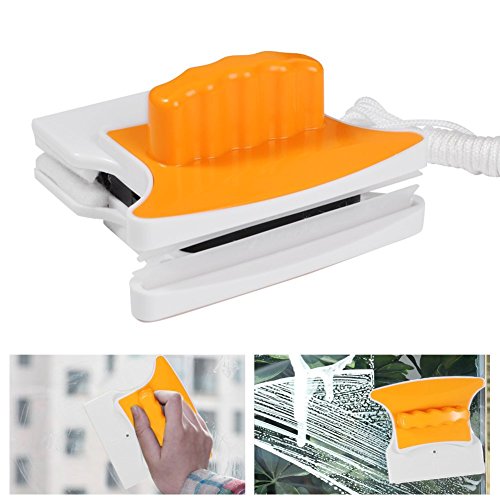 Limpiador Magnético de Ventanas de Doble Acristalamiento Cuadrado Limpiador de Vidrio de Dos Lados con 2 limpiador de algodón de Limpieza Adicional Equipo de Lavado Limpiador de Hogar (Reforzado)