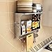 Produktbild kicthnslf Küchenregal Organizer und Lagerung Home Schrank Organisatoren Regale Kreative Suspension Frame Struktur Multipurpose Regal Edelstahl Metallic Weiß 56CM lang Praktisch und praktisch