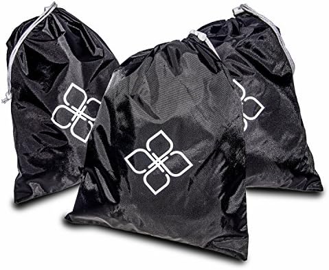 Alku Genuine Nylon Shoe Storage Bags for Travel &amp; Home 3-pack Small Black
