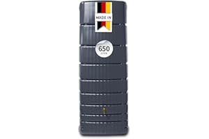 4rain Slim Rain Barrel 650 Litres Graphite Grey - Wall Tank, Water Tank, Barrel, Rain Water Barrel, Rainwater Tank, Water Tank, Water Barrel, Water Butt for Garden