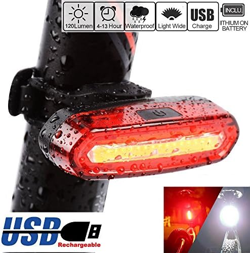 Bicycle Rear taillight - Waterproof USB Rechargeable LED Safety Strobe Flashing Light for Bikes, Helmet, backpack - Easy Instal for Children and Adult