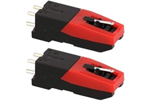 TADIPRI Lot De 2 Cartouches De Tourne-Disque, Cartouche De Platine Vinyle De Rechange avec Stylet à Aiguille pour LP Vintage pour Phonographe Phono Tourne-Disque