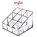 AcryliCase Acrylic Makeup & Lipstick Organizer, 9 Slots, Cosmetic Brush Holder, Beauty Display Container Clear