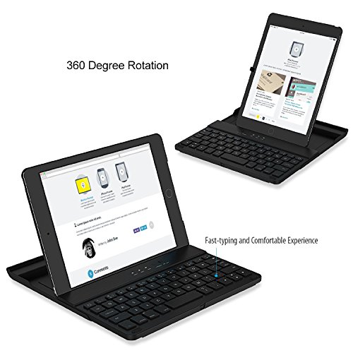 iPad Air Tastatur, JETech Drahtlose Bluetooth Tastatur Keyboard Case/Hülle mit 360 Grad-Umdrehung und Multi-Angle Stehen für Apple iPad Air - 2012