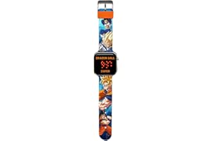 Kids Licensing Orologio digitale per bambini automatico con cinturino in plastica DB00003, Dragon Ball Blu