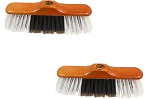 Keroppa, Cepillo para Parquet y Tarimas, Pack 2 Uds, Escoba para Barrer, Cepillo de Limpieza del Hogar, Cerdas Ultra Finas, Suave, para Recoger Polvo y Pelusa, Blanco y Marrón