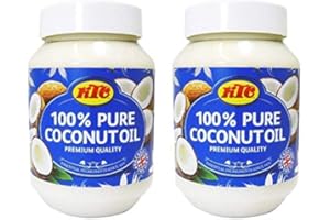 RED RICKSHAW KTC 100% Pure Coconut Multipurpose Oil 500ml Jar - for Hair, Cooking, Moisturiser Use & Indian Curries - 2 Pack