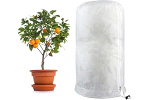 CJBIN Telo Antigelo Piante, Copertura Invernale Antigelo per Piante con Coulisse, Borsa Protettiva per Giardino, Cappuccio Protezione Piante per Piante, 3D, Rotonda, Antigelo, Fodera, 120X180 CM