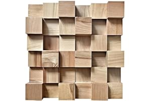 IG Acoustics Akustik Diffusor 2D 500 – 30x30cm - Akustik Diffusor - Wandpaneel aus Holz - Akustikpaneel (Buche)
