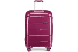 Kono Hard Shell Luggage Built in TSA Lock 4 Wheeled Spinner Polypropylene Suitcase with YKK Zipper