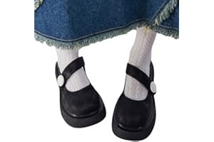 Onsoyours Damen Klobige Plattform Mary Jane Schuhe Retro Schnallenriemen Runde Zehen Plattform Mund Süße Lolita Prinzessin Schuhe