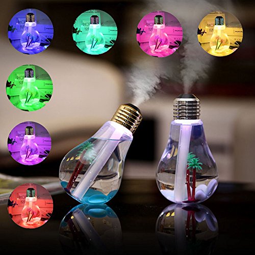 [Life & Living] Aromatherapy Ultrasonic Cool Mist Humidifier Essential Oil Diffuser great for in house in door spas gyms yoga studios dry environment heavy winters (Bulb (Silver)) - 3