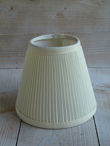 Lampenschirm Landhaus Aufsteckschirm Vintage Klemmschirm Stoff Plissee beige - 4