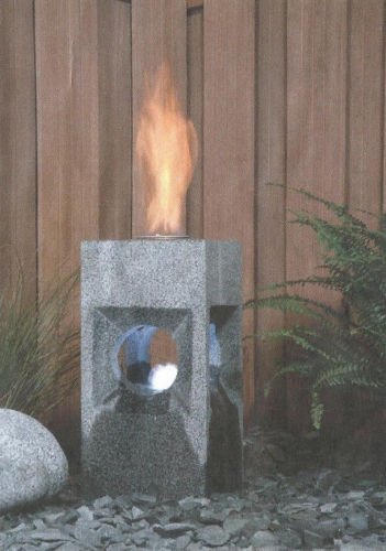 Preisvergleich Produktbild QUELLSTEIN Granit Wasserspiel Granitstein mit 4 Ausläufen Feuerstelle H 40 cm