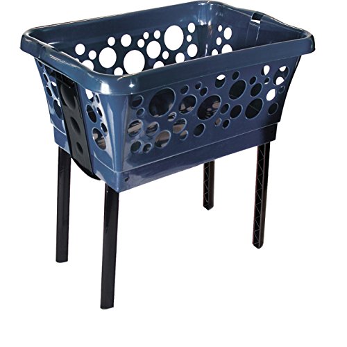 Wäschekorb Blau mit Beinen 65x44x65cm
