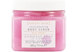 Sunday Rain Scrub Away Brightening Body Scrub for Extra Smooth & Soft Skin, Vegan & Cruelty-Free with Vitamin Rich Acai Berry Extract, 265g