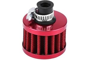 KEENSO Uniwersalny zestaw filtra wlotowego zimnego powietrza, 12 mm, automatyczny filtr wlotowy powietrza do skutera, ATV, Dirt Pit Bike, motocykla, osłona odpowietrznika (czerwony) modyfikacja wewnętrzna i zewnętrzna samochodu