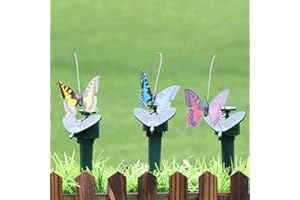 COZYHOMA 3 farfalle volanti a energia solare/a batteria, colibrì, farfalla, girasole, per giardino, cortile, piante, fiori, patio, decorazione paesaggistica (colore casuale)