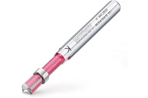 MOXPIFY Top Bearing Flush Trim Bit, 2-Flute Router Cutter 6.35mm Shank, 6.35mm Cut Diameter & 6.35mm Cut Length, Flush Trim Cut Router Bit For Woodworking