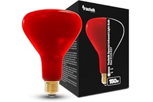 Modee Lampada a infrarossi R125 rossa completa (150 W, riscaldante per suini e pollame, Durata massima 3000 ore, Portalampada E27, Lampada stabile) (Rosso completo)
