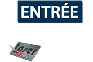 MYGOODPRICE Plaque gravée autocollante 30x10 "Entrée" fond bleu