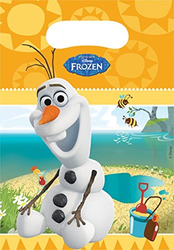 101-teiliges * FROZEN OLAF – DER SCHNEEMANN * PARTY SET für Kindergeburtstag mit 6-8 Kinder: Teller, Becher, Servietten, Einladungen, Partytüten, Tischdecke, Luftballons, Luftschlangen u.v.m. // Geburtstag Party Kinderparty Kinderfest Kinder Fete Disney Prinzessin Princess Die Eiskönigin - 7