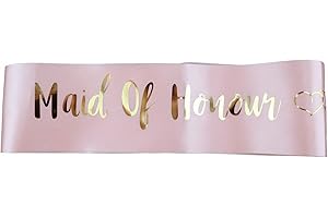 Yueshop 1 PCS Pink Sash of Bride to be/Bridesmaid/Maid of Honour Sash for Hen Party Wedding (Maid of Honour)