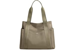 JIANLINST Damen Handtasche Shopper Multi-Pocket Tote Handtasche Henkeltasche Lässige Schultertasche Khaki