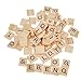 Produktbild lzndeal 100 Stücke Holz Alphabet Scrabble Fliesen Schwarz Buchstaben & Zahlen Spielzeug für Handwerk