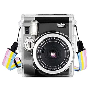 Wolven Clear Camera Case w 2 Shoulder Strap Compatible Fugifilm Instax Mini 90 Instant Camera - Mini 90 Clear