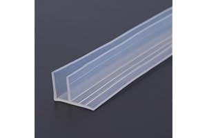 ZOEGNEER Cierre impermeable para puerta de ducha, forma de F, 6 mm, 2 metros de longitud para mampara de ducha, puerta de vidrio y cabinas de ducha