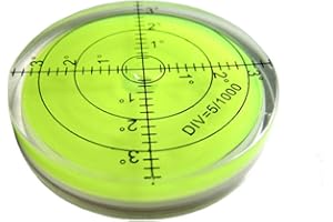 umei Alta precisión horizontal burbuja acrílico caso nivel de superficie redondo inclinómetros para instrumentos , precisión 15'/2 (verde) 60 x 12 mm