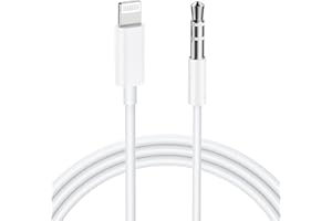 Beyeah Auto Aux Kabel für 3.5mm Klinke Premium Audio Cable für Stereo/Kopfhörer/Lautsprecher System/Home/Auto-Stereoanlagen für iPhone 14/14 Pro/13/13 Pro/12/12 Pro/11/11Pro/X/XS/XR/8/7 -Weiß-1M