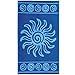 Produktbild Delindo Lifestyle® Frottee Strandtuch Tropical Sun BLAU, 100% Baumwolle, Strandlaken ist 100x180 cm groß