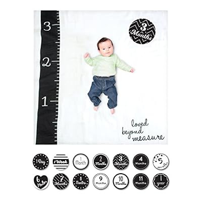 Lulujo Baby - Baby Milestone Cards et Blanket Set - Love Beyond Measure