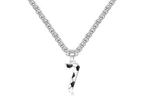 Lantine Collana con numero di calcio per ragazzi n. 1-100 numero ciondolo in acciaio inox numero catena 55 mm catena calcio regali per ragazzi e ragazze