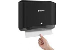 modunful Dispenser di asciugamani di carta da parete, dispenser di asciugamani di carta pieghevole, porta asciugamani di carta pieghevole a C, per bagno, installazione senza foro, copertura in ABS
